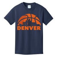 Denver City Skyline Colorado Basketball Fan Jersey Kids T-Shirt