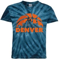 Denver City Skyline Colorado Basketball Fan Jersey Kids Tie-Dye T-Shirt