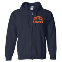 Denver City Skyline Colorado Basketball Fan Jersey Full Zip Hoodie