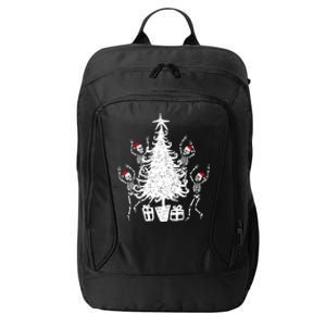 Dancing Christmas Skeletons Funny Spooky Christmas Graphic Gift City Backpack