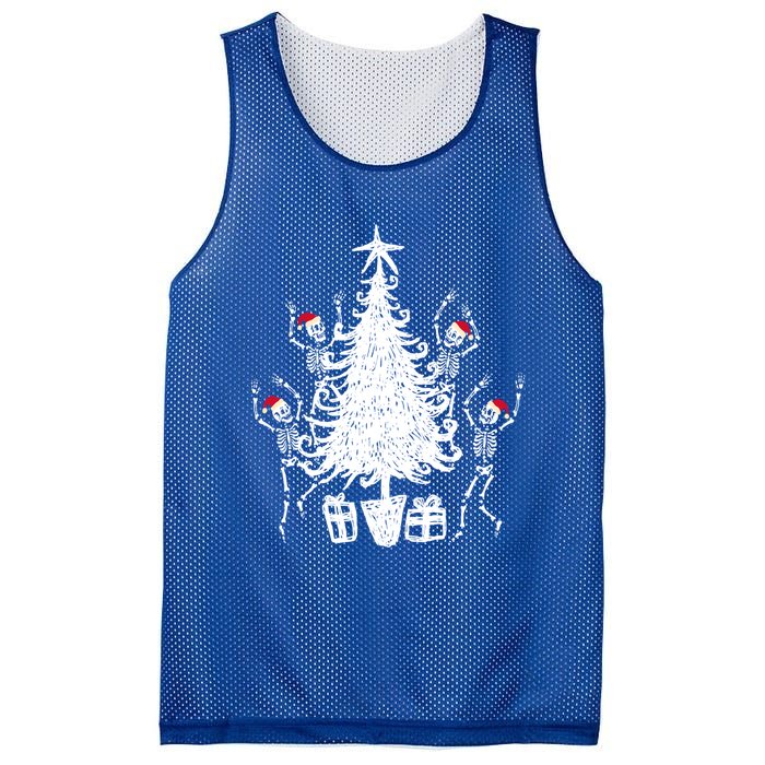 Dancing Christmas Skeletons Funny Spooky Christmas Graphic Gift Mesh Reversible Basketball Jersey Tank