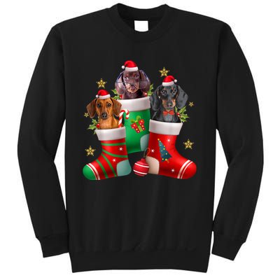 Dachshund Christmas Stocking Funny Xmas Dog Lover Sweatshirt