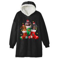 Dachshund Christmas Stocking Funny Xmas Dog Lover Hooded Wearable Blanket