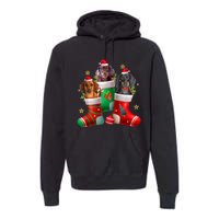 Dachshund Christmas Stocking Funny Xmas Dog Lover Premium Hoodie