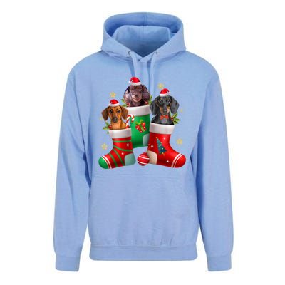 Dachshund Christmas Stocking Funny Xmas Dog Lover Unisex Surf Hoodie