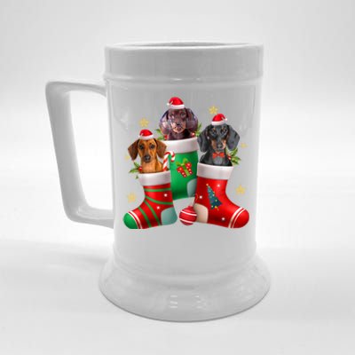 Dachshund Christmas Stocking Funny Xmas Dog Lover Beer Stein