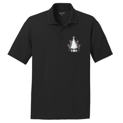 Dancing Christmas Skeletons Funny Spooky Christmas Graphic Gift PosiCharge RacerMesh Polo