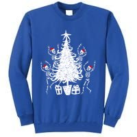 Dancing Christmas Skeletons Funny Spooky Christmas Graphic Gift Tall Sweatshirt