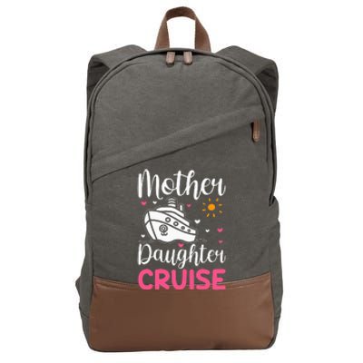 Daughter Cruise Ship Travelling Cruise Trip Mother Cotton Canvas Backpack