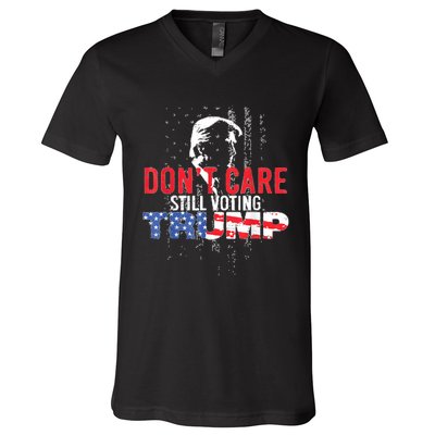 DonT Care Still Voting Trump Pro Donald Trump Mug Shot V-Neck T-Shirt