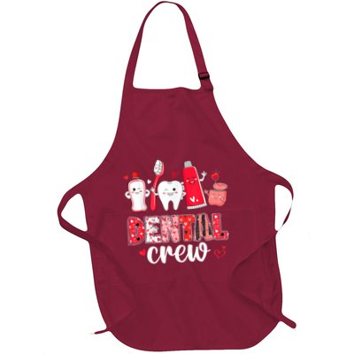 Dental Crew Squad Teeth Dental Assistant ValentineS Day Full-Length Apron With Pockets