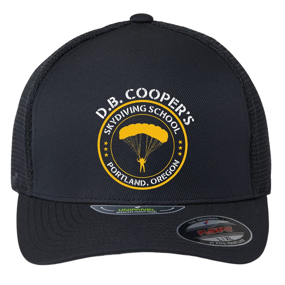 Db Cooper Skydiving School Portland Oregon Flexfit Unipanel Trucker Cap