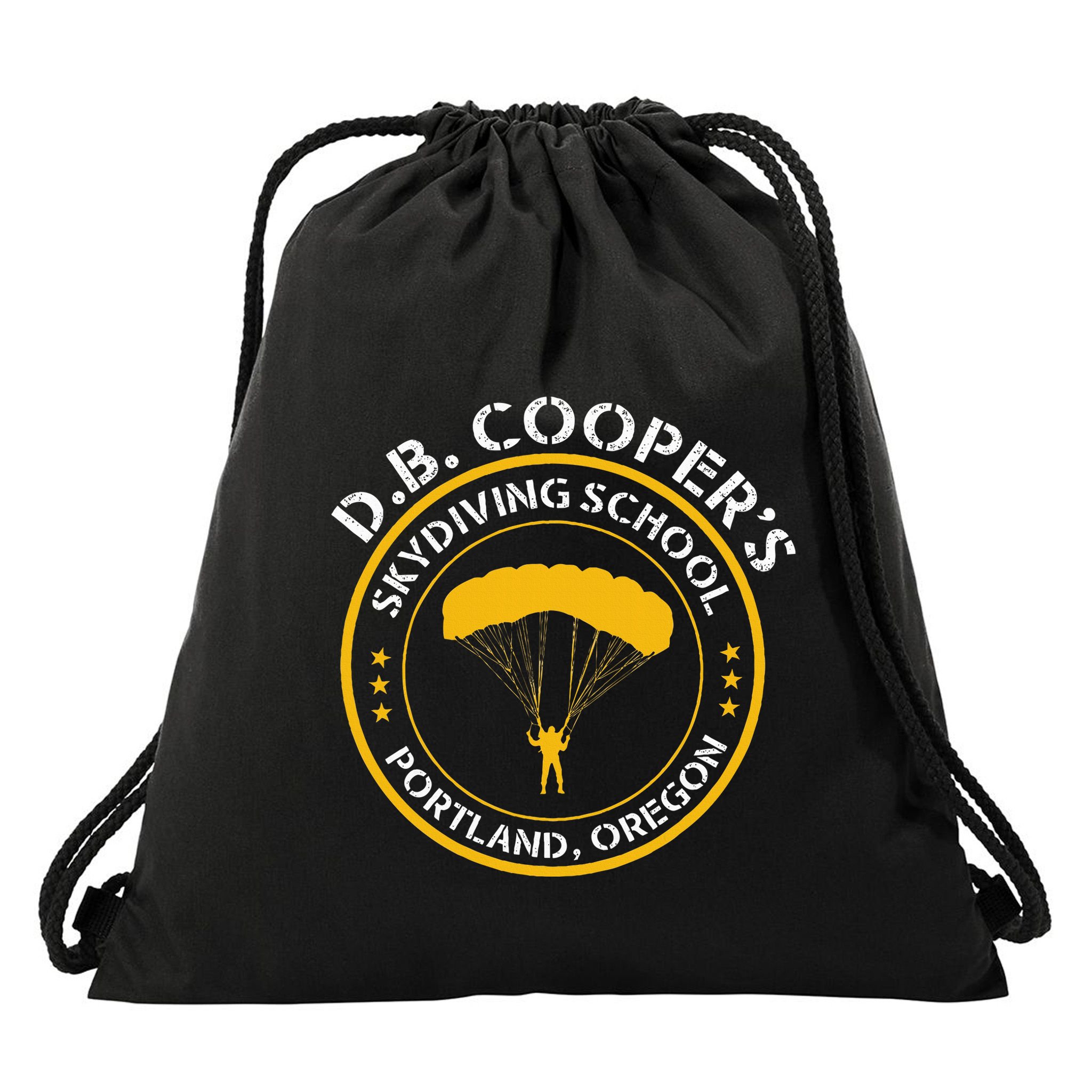 Db Cooper Skydiving School Portland Oregon Drawstring Bag
