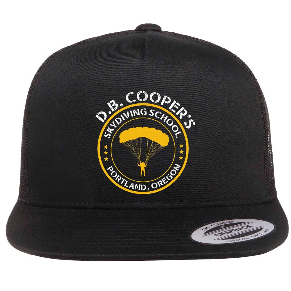 Db Cooper Skydiving School Portland Oregon Flat Bill Trucker Hat