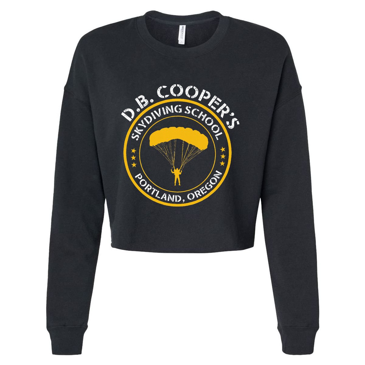 Db Cooper Skydiving School Portland Oregon Cropped Pullover Crew