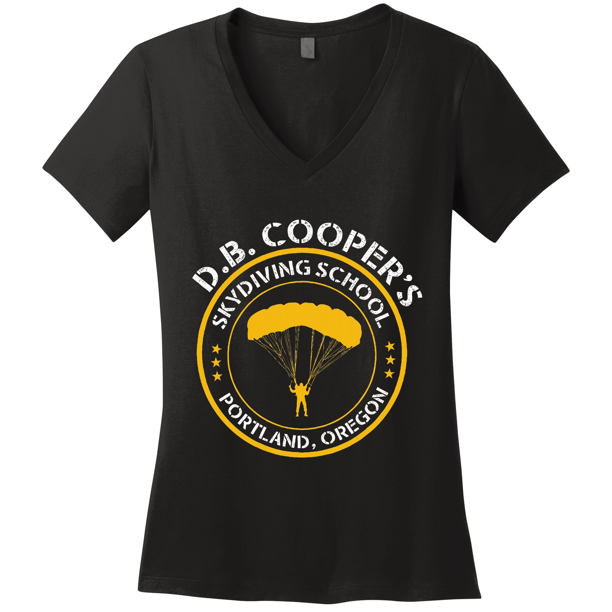 Db Cooper Skydiving School Portland Oregon Women's V-Neck T-Shirt
