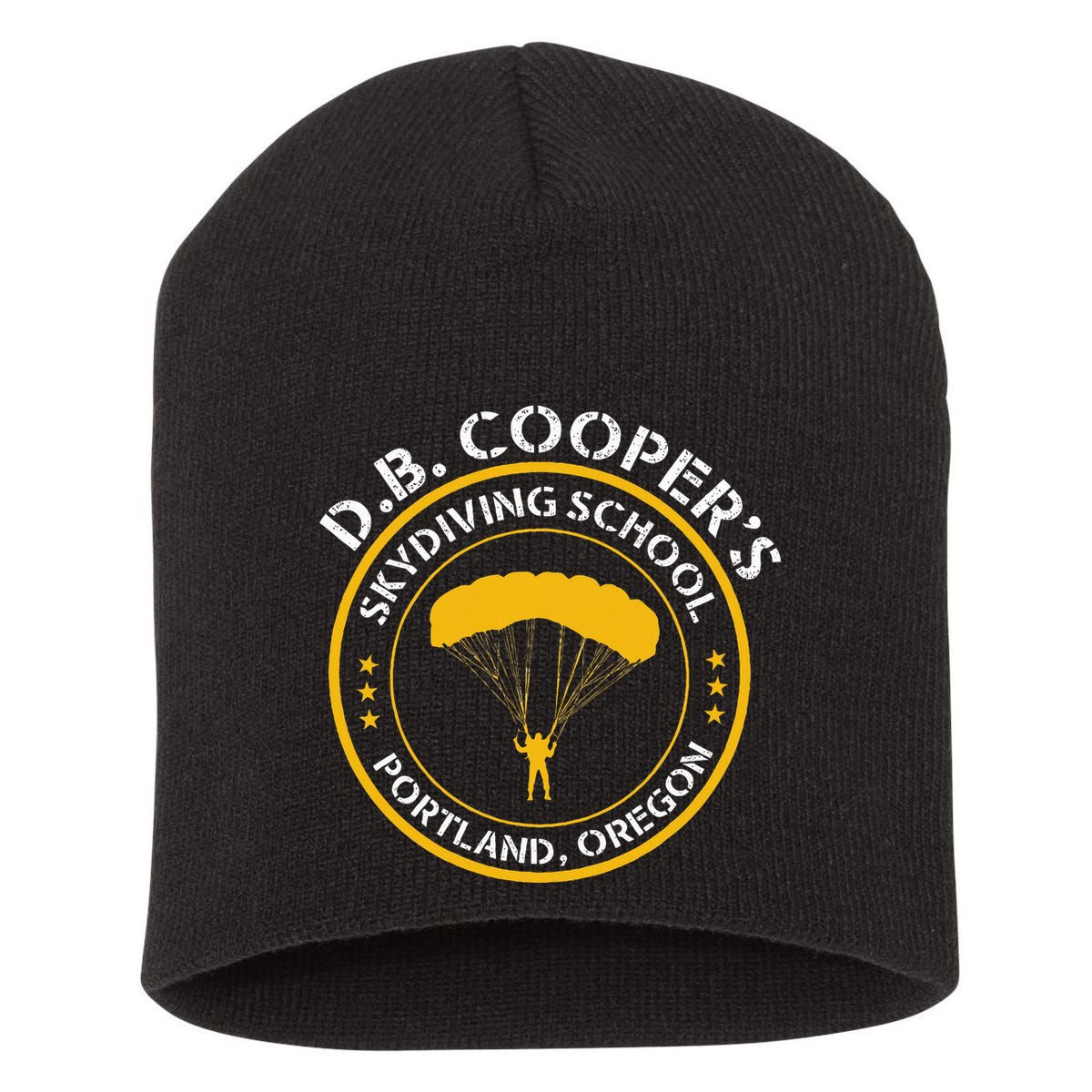 Db Cooper Skydiving School Portland Oregon Short Acrylic Beanie