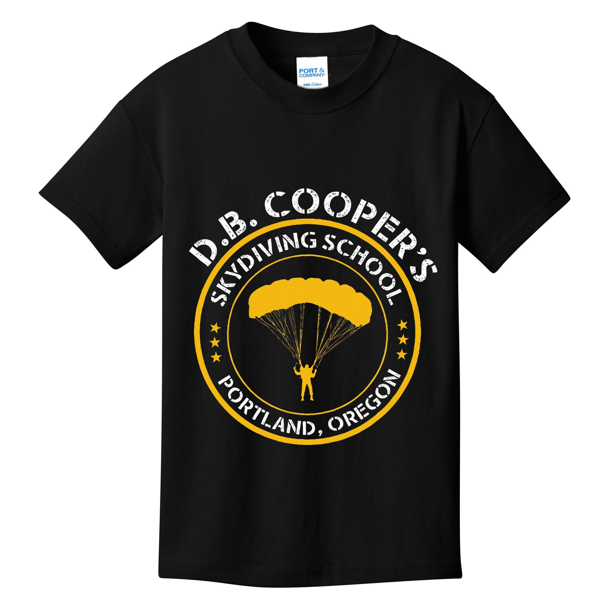 Db Cooper Skydiving School Portland Oregon Kids T-Shirt