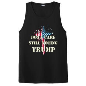 DonT Care Still Voting Trump Patriotic American Flag Cross Gift PosiCharge Competitor Tank