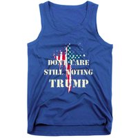 DonT Care Still Voting Trump Patriotic American Flag Cross Gift Tank Top