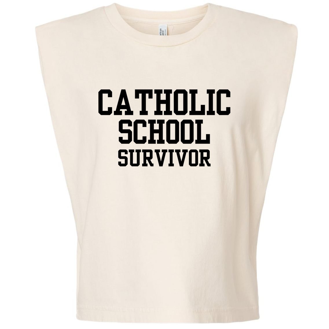 Doublecrossclothingco Catholic School Survivor Garment-Dyed Women's Muscle Tee
