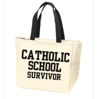 Doublecrossclothingco Catholic School Survivor Zip Tote Bag