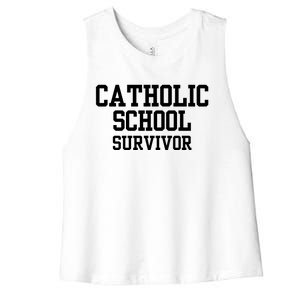 Doublecrossclothingco Catholic School Survivor Women's Racerback Cropped Tank