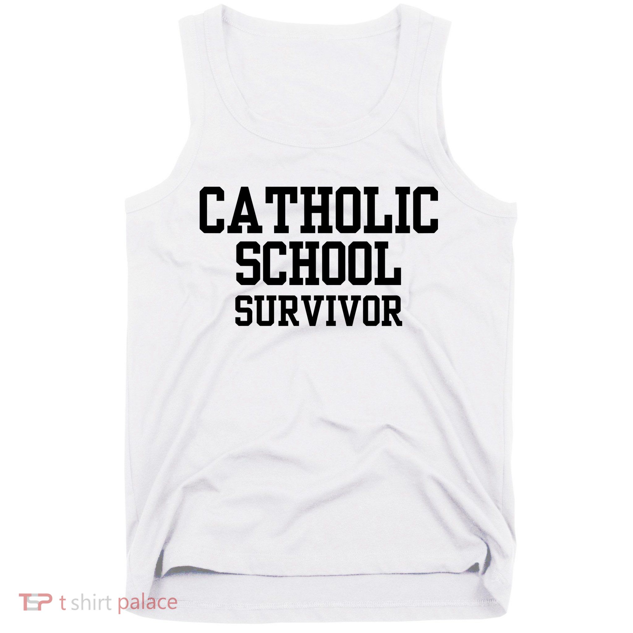 Doublecrossclothingco Catholic School Survivor Tank Top