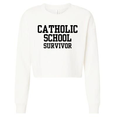Doublecrossclothingco Catholic School Survivor Cropped Pullover Crew