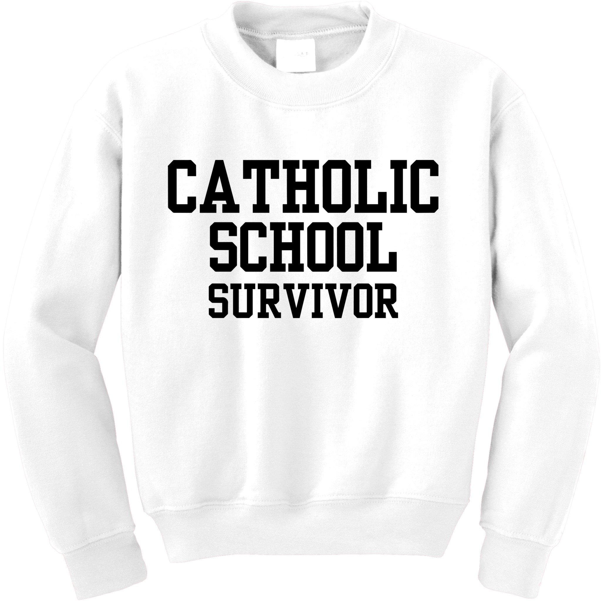 Doublecrossclothingco Catholic School Survivor Kids Sweatshirt