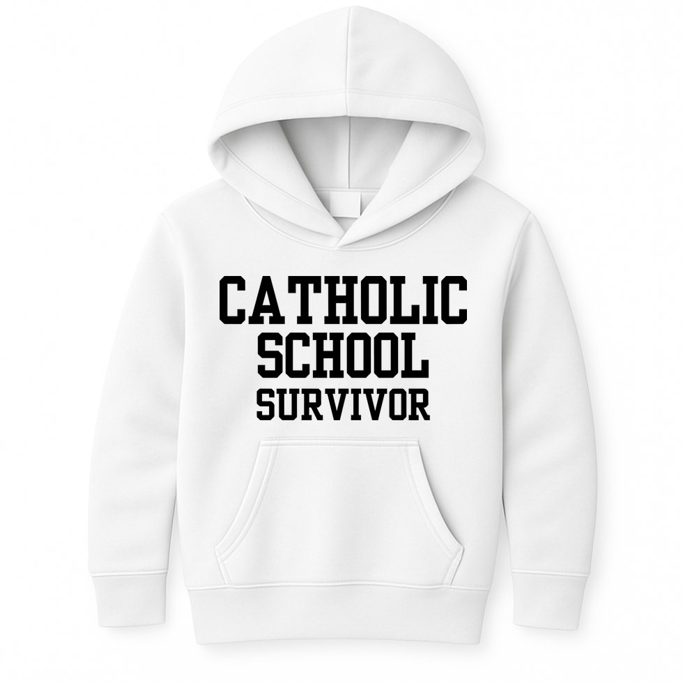 Doublecrossclothingco Catholic School Survivor Kids Hoodie