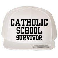Doublecrossclothingco Catholic School Survivor Wool Snapback Cap