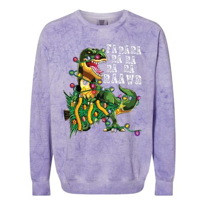 Dinosaur Christmas Shirts Fa Ra Rawr Tree Rex Boy Xmas Gift Colorblast Crewneck Sweatshirt