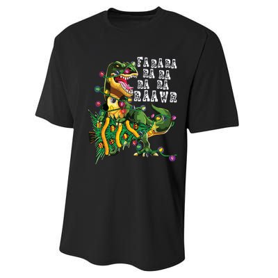 Dinosaur Christmas Shirts Fa Ra Rawr Tree Rex Boy Xmas Gift Performance Sprint T-Shirt