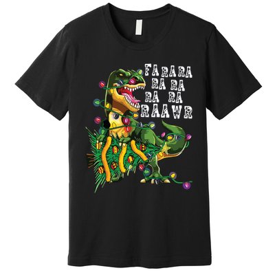 Dinosaur Christmas Shirts Fa Ra Rawr Tree Rex Boy Xmas Gift Premium T-Shirt