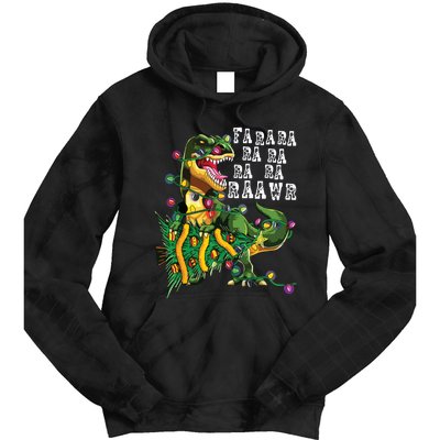 Dinosaur Christmas Shirts Fa Ra Rawr Tree Rex Boy Xmas Gift Tie Dye Hoodie