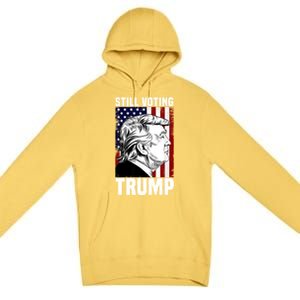 Dont Care Still Voting Trump Patriotic American Flag Premium Pullover Hoodie