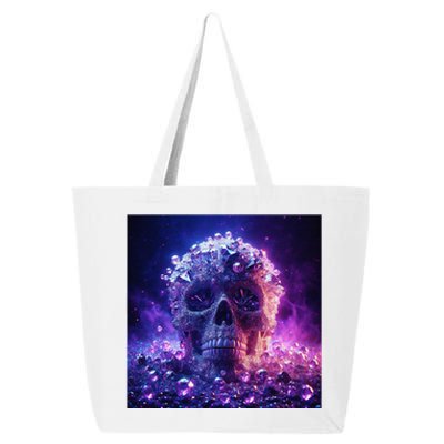 Diamond Covered Skull With Violet Colors And Crystal Gems 25L Jumbo Tote