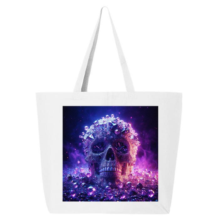 Diamond Covered Skull With Violet Colors And Crystal Gems 25L Jumbo Tote