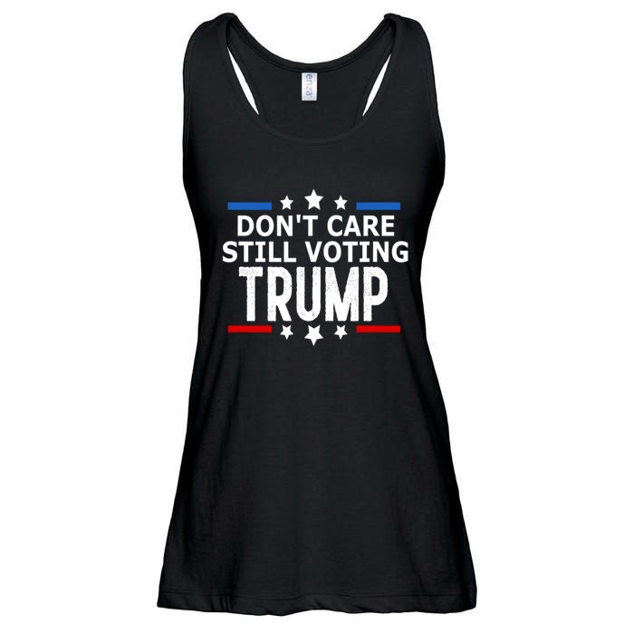 Dont Care Still Voting Trump Patriotic American Flag Ladies Essential Flowy Tank