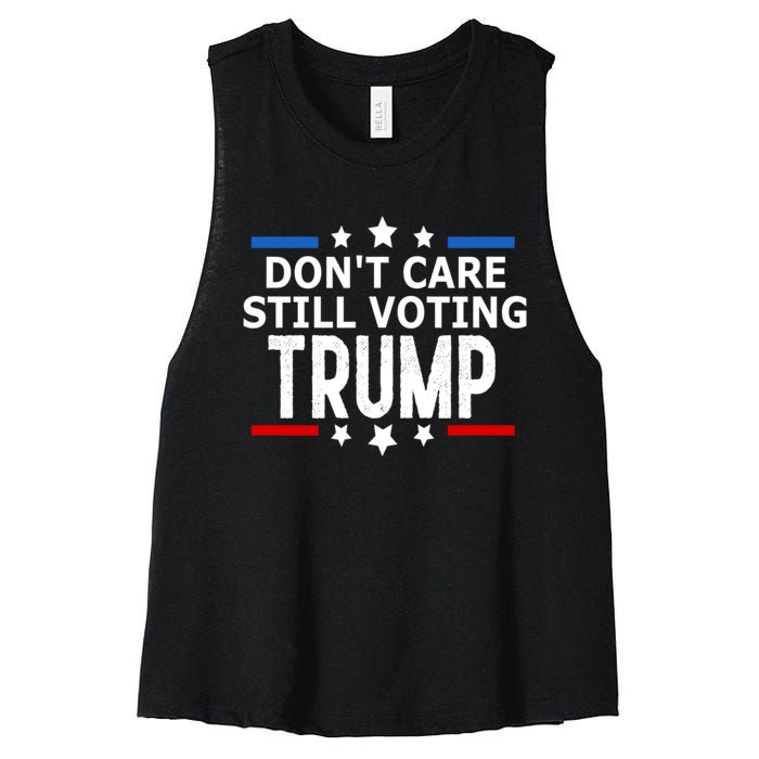 Dont Care Still Voting Trump Patriotic American Flag Women's Racerback Cropped Tank