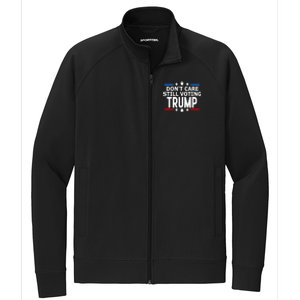 Dont Care Still Voting Trump Patriotic American Flag Stretch Full-Zip Cadet Jacket