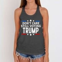 Dont Care Still Voting Trump Patriotic American Flag Women's Knotted Racerback Tank