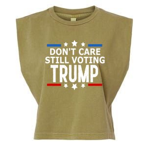 Dont Care Still Voting Trump Patriotic American Flag Garment-Dyed Women's Muscle Tee