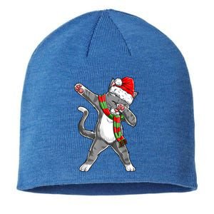 Dabbing Cat Santa Christmas Gift Boys Girls Catmas Xmas Gift Sustainable Beanie