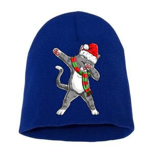 Dabbing Cat Santa Christmas Gift Boys Girls Catmas Xmas Gift Short Acrylic Beanie