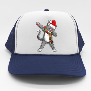 Dabbing Cat Santa Christmas Gift Boys Girls Catmas Xmas Gift Trucker Hat