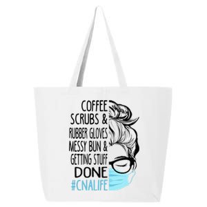 Dy Coffee Scrubs And Rubber Gloves Messy Bun CNA 25L Jumbo Tote