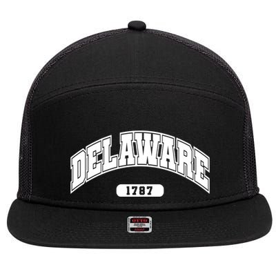 Delaware Collegiate Style 1787 7 Panel Mesh Trucker Snapback Hat