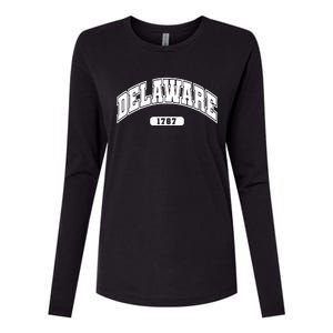 Delaware Collegiate Style 1787 Womens Cotton Relaxed Long Sleeve T-Shirt